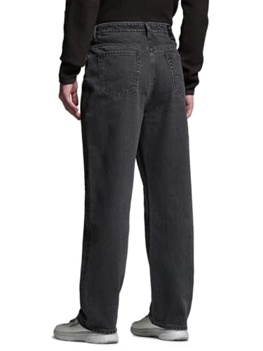 Jack & Jones Men Loose Fit High Rise Grey Denim Jeans