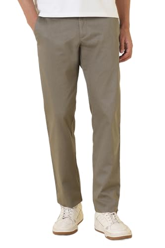 Men Grey Textured Casual Trousers