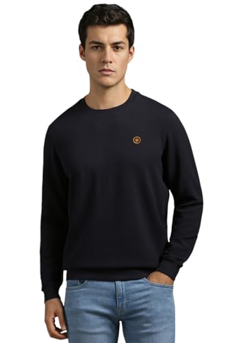 Louis Philippe Men Casual Black Textured Sweatshirt