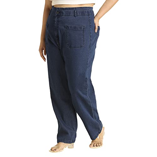 HIGH Star Women's Straight High Rise Jeans (HSWJNSXL1796_Blue