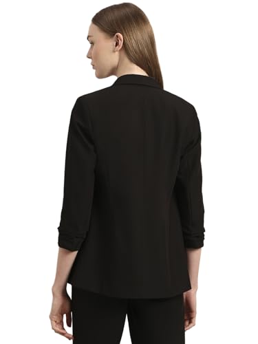 VERO MODA Womens Solid Single Breasted Blazer Black