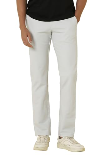 Men Grey Solid Casual Trousers
