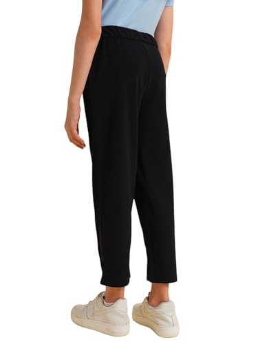 VERO MODA Girl's Straight Fit Mid Rise Black Pants