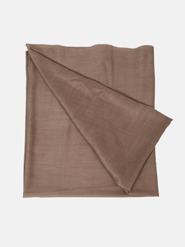MUFFLY Men's Fine Wool Solid Shawl, Extra Soft Warm - Light Weight,Brown size-40 inch*80 inch