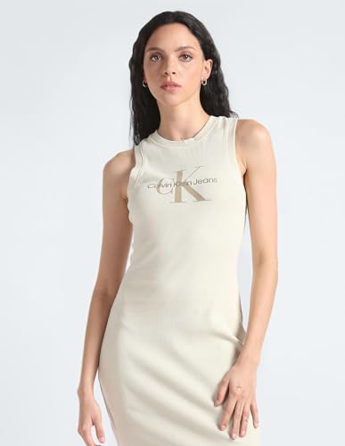 Calvin Klein Womens Beige Color Dress (L)