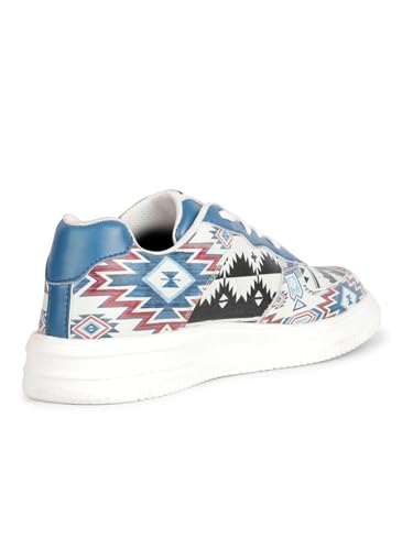 Liberty Leap7x MJH-L09 Printed Sneakers for Women with PVC Upper | EVA Sole Casual Shoes with Lacing | Comfortable Footbed | Memory Foam Insole | Lightweight, Stylish & Modern (White - 4)