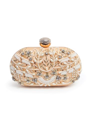 THE TAN CLAN Elizah Zarozi Hand Embroidered Clutches for Women Purses Luxury Evening Handbags for Ladies