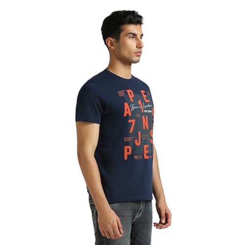 Pepe Jeans Men's Slim Fit T-Shirt (PM509828_Navy