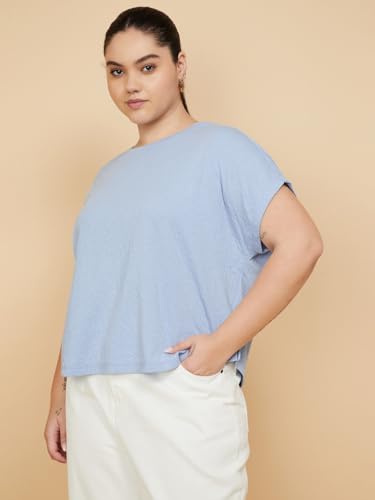 Max Women Textured Top (Blue_4XL)