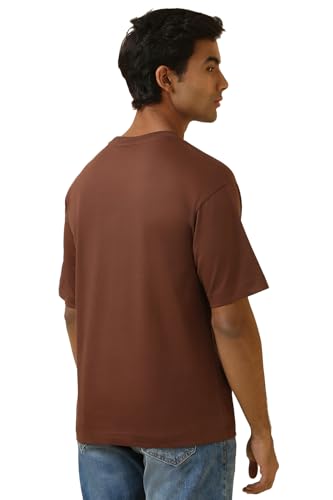 Allen Solly Men Brown Graphic Printed Crew Neck T-Shirt
