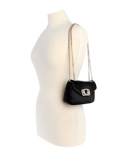 Guess Women Black Solid Prue Mini Convertible Flap Crossbody Bag