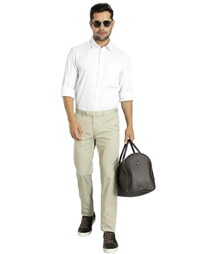 Indian Terrain Men Solid Green Trousers