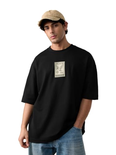 The Souled Store Freedom: Legacy Men and Boys Short Sleeves Round Neck Graphic Printed Heavy Gauge Fabric Cotton Streetwear Cotton Oversized T-Shirt