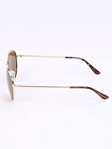 Skechers Men Aviator Gold Polarized Sunglasses, Large