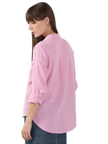 VERO MODA Women's Regular Fit Pink Shirt