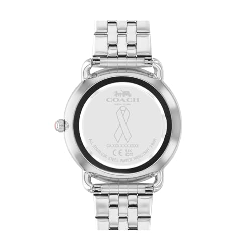 Coach Elliot Qtz Basic Pink Mother of Pearl Round Dial Women's Watch|Stainless Steel Material|Silver Color Band - 14504372