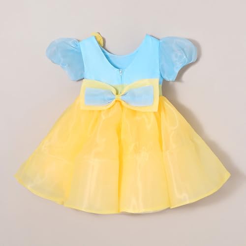 Hopscotch Girls Yellow Short Sleeves Floral Applique Party Dress for Age (5-6 Years)