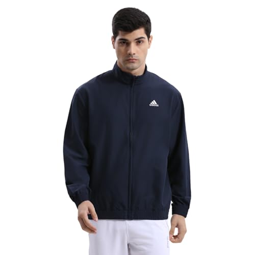 Adidas Men's Corp Wv Ttop Sports Jacket - Navy Durable, Lightweight, Breathable Sportswear Track Jacket for Gym, Running, Fitness, Casual Activewear for All-Season