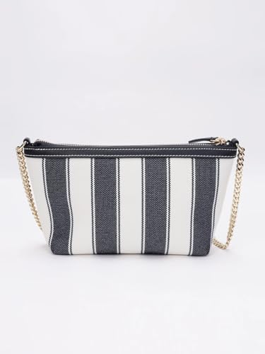 Striped Blue Polyester Sling Bag
