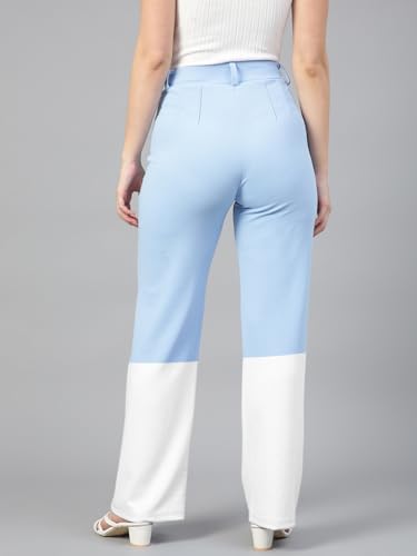 KOTTY Women's Straight Leg High-Rise Stylish Designer Trousers(Multicolor,28)