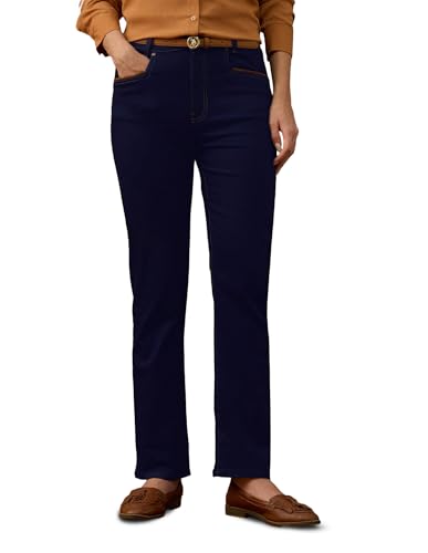 U.S. POLO ASSN. Women High Rise Straight Fit Jeans (UWAW25JEN376_Raw Blue_28)