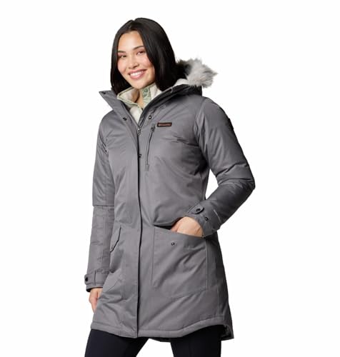 Columbia Womens Suttle Mountain Long Insulated Jacket, City Grey, M