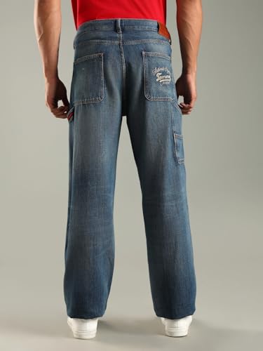 Mid-Wash Loose Fit Low Rise Jeans