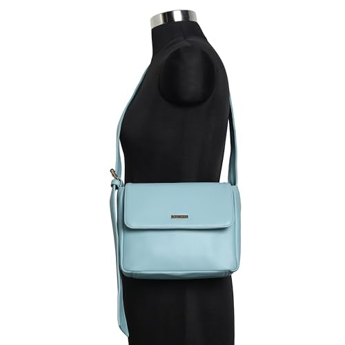 Fastrack Sling Bag For Women | Faux Leather Sling With Ribbon-Like Belt | Magnetic Flap Closure and Multiple Pockets For Easy Storage| Trendy Women's Handbags