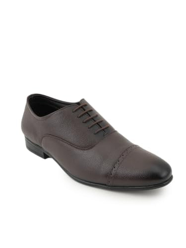 RAI SAHAB Formal Shoe for Men | Lace-Up Oxfords for Business & Casual Wear | Stylish Design with Comfortable Fit for All-Day Support(6407BRN-11UK) Brown