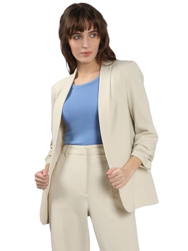 VERO MODA Women's Regular Fit Beige Blazer
