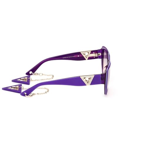 Guess sunglasses| 100% UV protected | Gradient | Full Rim | Square | Women | Large | Shiny Violet Acetate Frame | Violet Gradient Lens