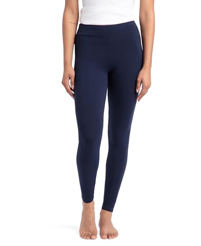 Jockey Women's Super Combed Cotton Elastane Stretch Yoga Pant with Side Zipper Pockets & Drawstring Closure_Style_AA01_Navy Blazer_M