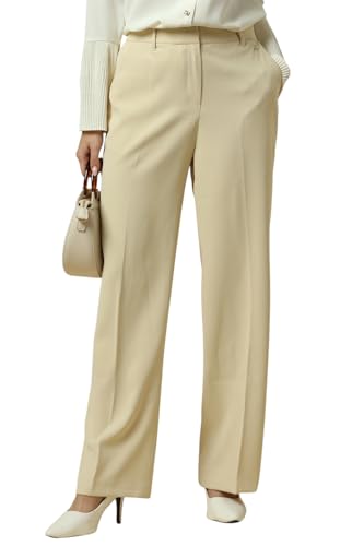 Allen Solly Women's Regular Casual Pants (AHTFWRGFO29342_Beige