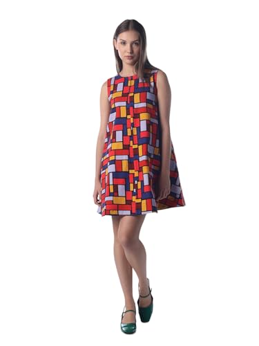 ONLY Women's Colourblocked Fit and Flare Multicolor Dress