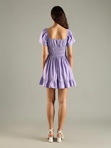 Cotton Square Neck Mini Dress