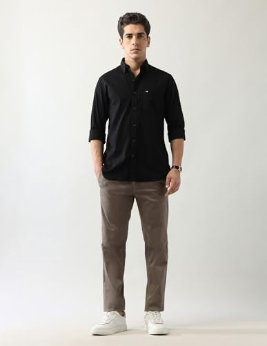 Arrow Sports Men's Regular Fit Shirt (ASAJSH1510_Black