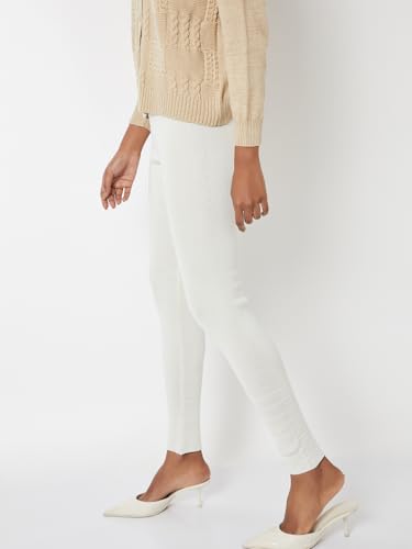 Max Women Knit Leggings(White_XL)