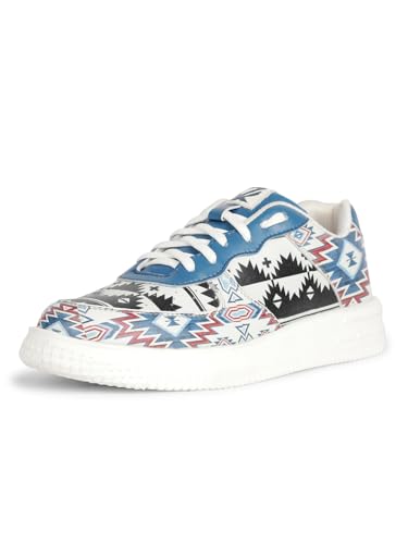 Liberty Leap7x MJH-L09 Printed Sneakers for Women with PVC Upper | EVA Sole Casual Shoes with Lacing | Comfortable Footbed | Memory Foam Insole | Lightweight, Stylish & Modern (White - 4)