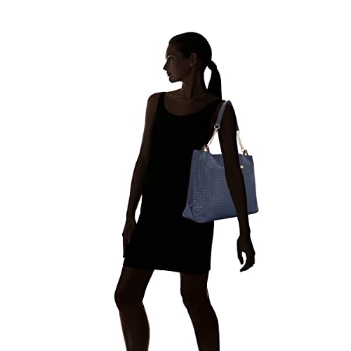 Caprese Nikita Hobo Bag, Medium | Stylish Shoulder Bag for Women with Multiple Compartments & Secure Zip Closure | Premium Metal Logo, Back Pocket | Perfect for Casual & Daily Use (Navy)