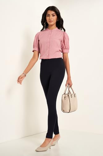 Annabelle by Pantaloons Women's Regular Fit Shirt (110159950002_Pink