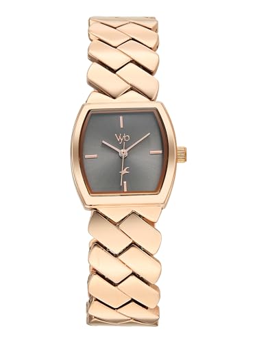 Fastrack Vyb Showstopper with Quartz Analog Grey Dial Rose Gold Alloy Strap Watch for Girls - FV60112WM02W