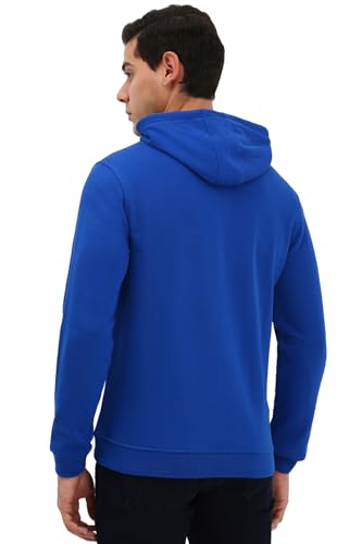 Allen Solly Men's Cotton Hooded Neck Sweatshirt (ASSTQRGF433912_Blue