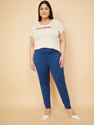 Max Women Solid Jeggings (Blue_3XL)