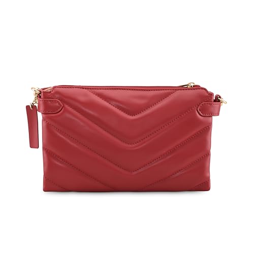 Fastrack Quilted Arm Candy Bag | Detachable Straps with Metallic Detailing Sling Bag for Women, Girls and Ladies