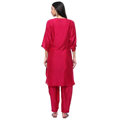 Fuchsia Polyester Straight Set