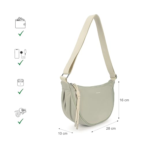 Fastrack Curve Sling | Women’s Nylon Sling Bag | Adjustable Webbing Strap, Spacious Main Compartment & Quick-Access Pockets