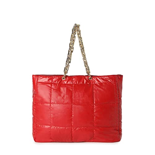 Haute Sauce Women red quilted tote bag (HSHB1264)