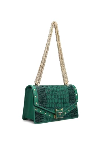 Da Milano Genuine Leather Green Shoulder Bag (00588C) (Small)