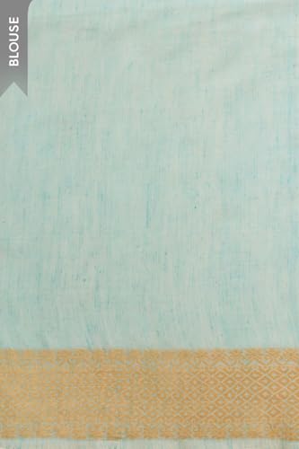 Taneira Women Light Blue Assam Woven Modal Eri Saree with Unstitched Blouse Piece (SAIH01AB9978-Light Blue)