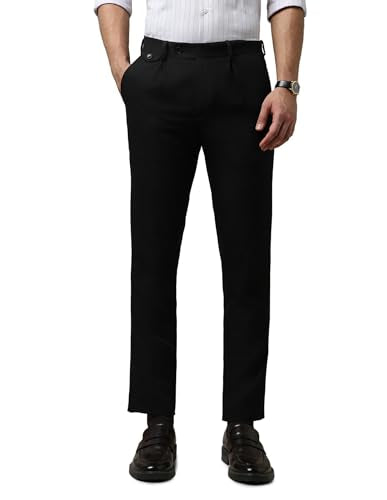 Arrow Men's Twill 1851 Pleated Trousers (ARAKTR2152_Black_30)